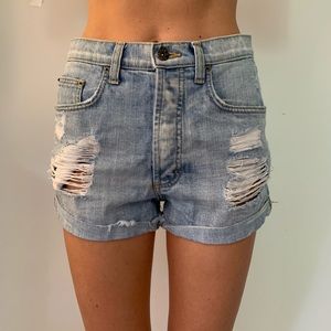 CARMAR DENIM SHORTS WITH DESTRESSING